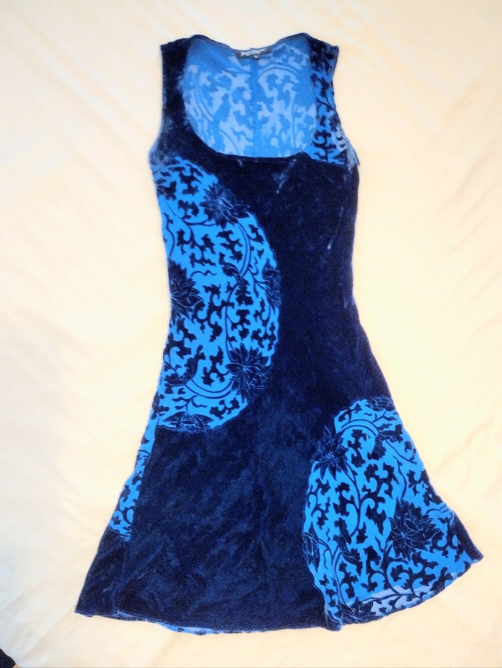 Vintage Royal Blue Velvet Betsy Johnson Dress